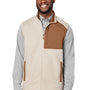 North End Mens Aura Sweater Fleece Full Zip Vest - Heather Oatmeal/Teak
