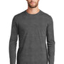 New Era Mens Heritage Long Sleeve Crewneck T-Shirt - Heather Black