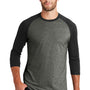 New Era Mens Heritage 3/4 Sleeve Crewneck T-Shirt - Black Twist/Black