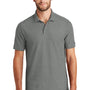 New Era Mens Venue Home Plate Moisture Wicking Short Sleeve Polo Shirt - Heather Graphite Grey