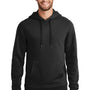 New Era Mens Sueded French Terry Hooded Sweatshirt Hoodie w/ Pouch Pocket - Black