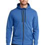 New Era Mens Fleece Full Zip Hooded Sweatshirt Hoodie w/ Pockets - Heather Royal Blue