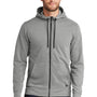 New Era Mens Fleece Full Zip Hooded Sweatshirt Hoodie w/ Pockets - Heather Shadow Grey