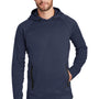 New Era Mens Venue Fleece Moisture Wicking Hooded Sweatshirt Hoodie w/ Pockets - Navy Blue