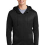 Nike Mens Therma-Fit Moisture Wicking Fleece Full Zip Hooded Sweatshirt Hoodie w/ Pockets - Black
