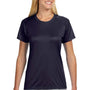 A4 Womens Performance Moisture Wicking Short Sleeve Crewneck T-Shirt - Navy Blue