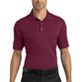 Ogio Mens Linear Moisture Wicking Short Sleeve Polo Shirt - Molten Maroon