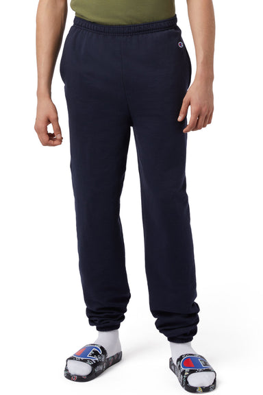 Champion P950 Mens Powerblend Sweatpants w/ Pockets Navy Blue Model Front