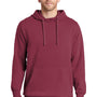 Port & Company Mens Beach Wash Fleece Hooded Sweatshirt Hoodie w/ Pouch Pocket - Merlot Red