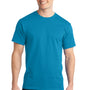 Port & Company Mens Short Sleeve Crewneck T-Shirt - Turquoise Blue - Closeout