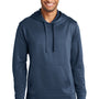 Port & Company Mens Dry Zone Performance Moisture Wicking Fleece Hooded Sweatshirt Hoodie w/ Pouch Pocket - Deep Navy Blue