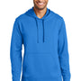Port & Company Mens Dry Zone Performance Moisture Wicking Fleece Hooded Sweatshirt Hoodie w/ Pouch Pocket - Royal Blue