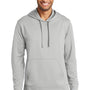 Port & Company Mens Dry Zone Performance Moisture Wicking Fleece Hooded Sweatshirt Hoodie w/ Pouch Pocket - Silver Grey