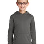 Port & Company Youth Dry Zone Performance Moisture Wicking Fleece Hooded Sweatshirt Hoodie w/ Pouch Pocket - Charcoal Grey