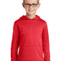 Port & Company Youth Dry Zone Performance Moisture Wicking Fleece Hooded Sweatshirt Hoodie w/ Pouch Pocket - Red