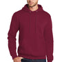 Port & Company Mens Core Pill Resistant Fleece Hooded Sweatshirt Hoodie w/ Pouch Pocket - Cardinal Red