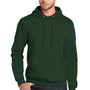 Port & Company Mens Core Pill Resistant Fleece Hooded Sweatshirt Hoodie w/ Pouch Pocket - Dark Green