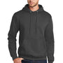 Port & Company Mens Core Pill Resistant Fleece Hooded Sweatshirt Hoodie w/ Pouch Pocket - Heather Dark Grey