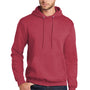 Port & Company Mens Core Pill Resistant Fleece Hooded Sweatshirt Hoodie w/ Pouch Pocket - Heather Red