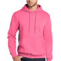 Port & Company Mens Core Pill Resistant Fleece Hooded Sweatshirt Hoodie w/ Pouch Pocket - Neon Pink