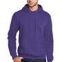 Port & Company Mens Core Pill Resistant Fleece Hooded Sweatshirt Hoodie w/ Pouch Pocket - Purple