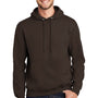 Port & Company Mens Essential Pill Resistant Fleece Hooded Sweatshirt Hoodie w/ Pouch Pocket - Dark Chocolate Brown