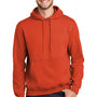 Port & Company Mens Essential Pill Resistant Fleece Hooded Sweatshirt Hoodie w/ Pouch Pocket - Orange