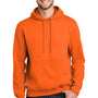 Port & Company Mens Essential Pill Resistant Fleece Hooded Sweatshirt Hoodie w/ Pouch Pocket - Safety Orange