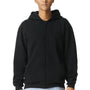 American Apparel Mens ReFlex Fleece Full Zip Hooded Sweatshirt Hoodie w/ Pockets - Black
