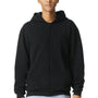 American Apparel Mens ReFlex Fleece Full Zip Hooded Sweatshirt Hoodie - Black - NEW