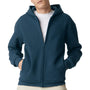 American Apparel Mens ReFlex Fleece Full Zip Hooded Sweatshirt Hoodie - Sea Blue - NEW