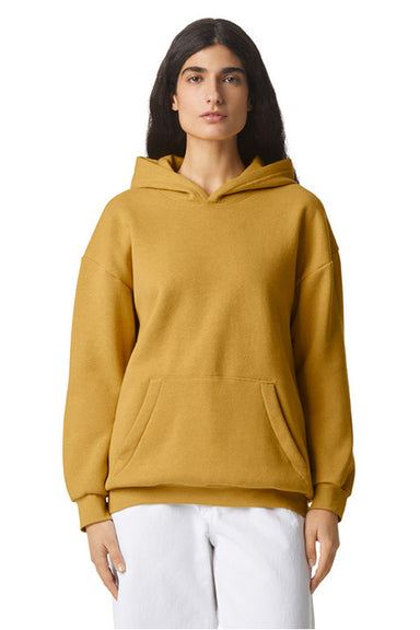 American Apparel RF498 Mens ReFlex Fleece Hooded Sweatshirt Hoodie Mustard Model Front