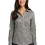 Red House Womens Pinpoint Oxford Wrinkle Resistant Long Sleeve Button Down Shirt - Charcoal Grey - Closeout