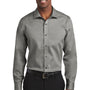 Red House Mens Pinpoint Oxford Wrinkle Resistant Long Sleeve Button Down Shirt - Charcoal Grey - Closeout