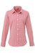 Artisan Collection RP320 Womens Microcheck Gingham Long Sleeve Button Down Shirt Red/White Model Flat Front