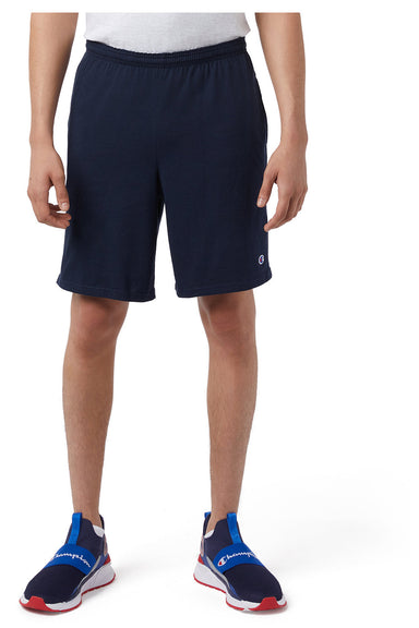 Champion RW26 Mens Reverse Weave Shorts w/ Pockets Navy Blue Model Front