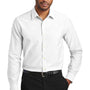 Port Authority Mens SuperPro Oxford Wrinkle Resistant Long Sleeve Button Down Shirt - White - Closeout