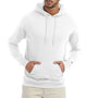 Champion Mens Double Dry Eco Moisture Wicking Fleece Hooded Sweatshirt Hoodie w/ Pouch Pocket - White
