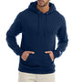 Champion Mens Double Dry Eco Moisture Wicking Fleece Hooded Sweatshirt Hoodie w/ Pouch Pocket - Late Night Blue
