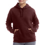 Champion Womens PowerBlend Relaxed Hooded Sweatshirt Hoodie w/ Pouch Pocket - Maroon - Closeout