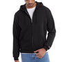 Champion Mens Double Dry Eco Moisture Wicking Fleece Full Zip Hooded Sweatshirt Hoodie w/ Pockets - Black