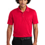 Sport-Tek Mens RacerMesh Moisture Wicking Short Sleeve Polo Shirt w/ Pocket - True Red - Closeout