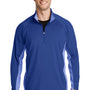Sport-Tek Mens Sport-Wick Moisture Wicking 1/4 Zip Sweatshirt - True Royal Blue/Heather True Royal Blue - Closeout