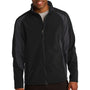 Sport-Tek Mens Water Resistant Full Zip Jacket - Black/Iron Grey - Closeout