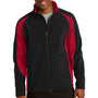 Sport-Tek Mens Water Resistant Full Zip Jacket - Black/True Red - Closeout