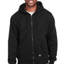 Berne Mens Heritage Fleece Full Zip Hooded Sweatshirt Hoodie w/ Pockets - Black