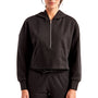 TriDri Womens Alice 1/4 Zip Hooded Sweatshirt Hoodie w/ Pouch Pocket - Black