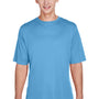 Team 365 Mens Zone Performance Moisture Wicking Short Sleeve Crewneck T-Shirt - Light Blue
