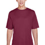 Team 365 Mens Zone Performance Moisture Wicking Short Sleeve Crewneck T-Shirt - Maroon