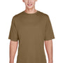 Team 365 Mens Zone Performance Moisture Wicking Short Sleeve Crewneck T-Shirt - Coyote Brown